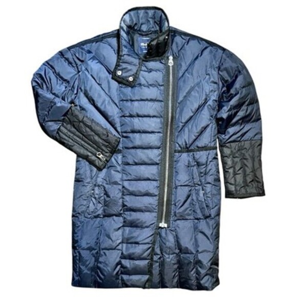 Madewell Jackets & Blazers - Madewell Womens XS Quilted Down Puffer Coat-Dark‎ Navy & Black Asymmetrical Zip